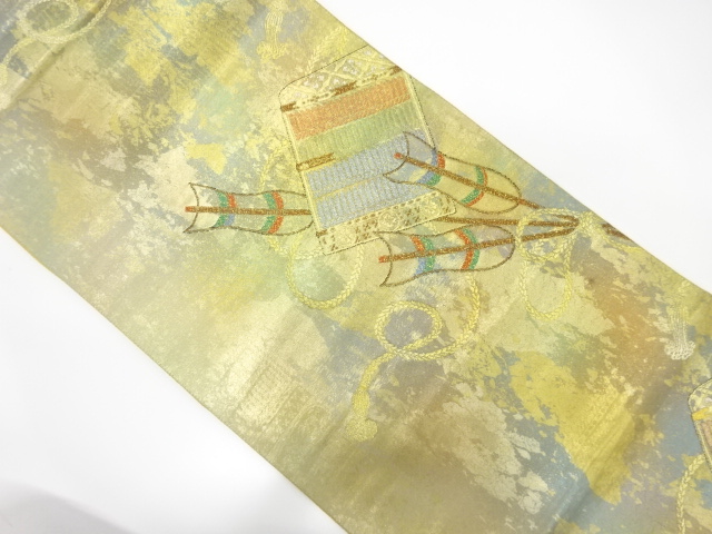 JAPANESE FUKURO OBI / WOVEN ARROW FEATHER